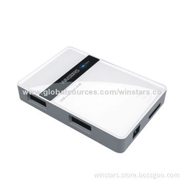 4-port USB3.0 Hub, Supports Data Transfer Rate of Up to 5Gbps with Over-current Protection